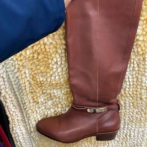 Coach Caroline saddle brown boots 8